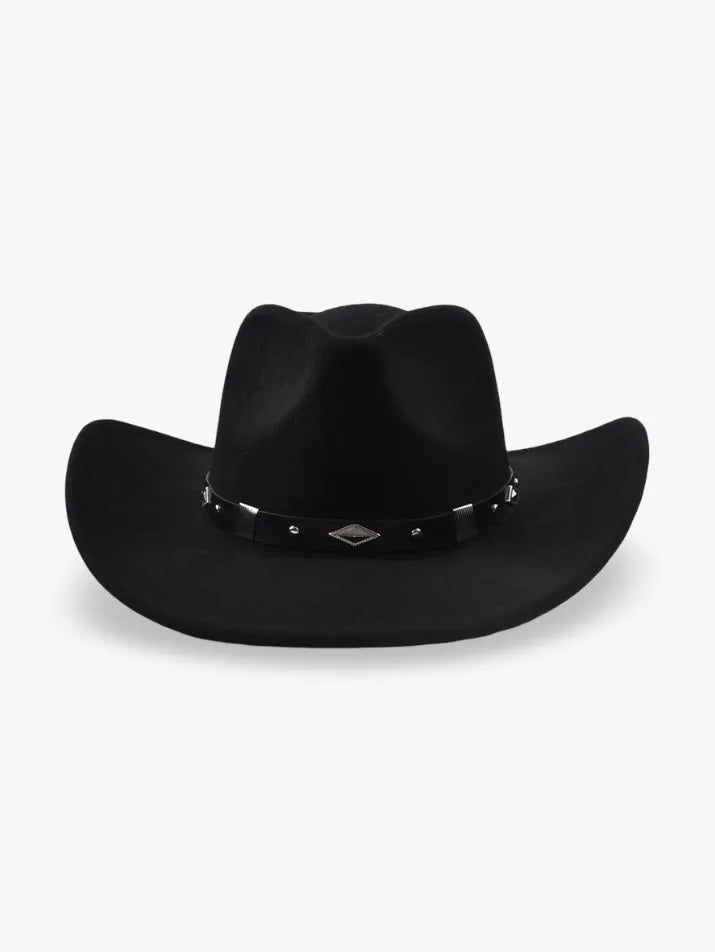 Winter Belt-Trim Western Fedora Hat