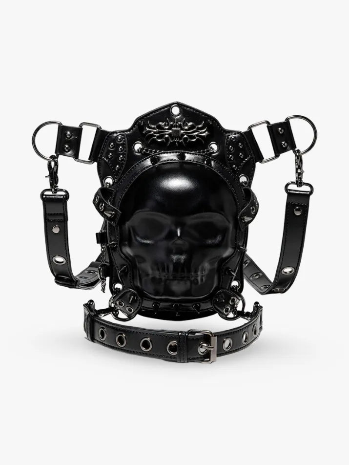 3D Skull Gothic Chain Waist Bag