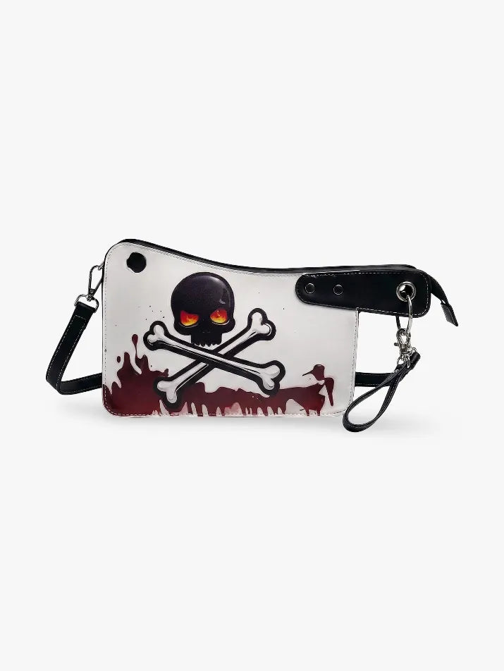 Gothic Skull Blood Print Shoulder Bag