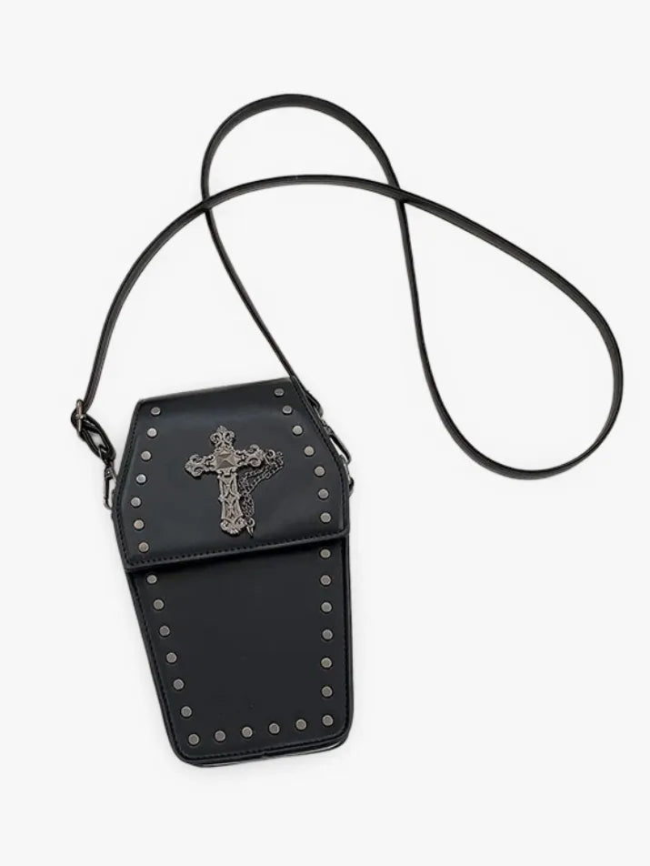 Gothic Coffin Crossbody Phone Bag