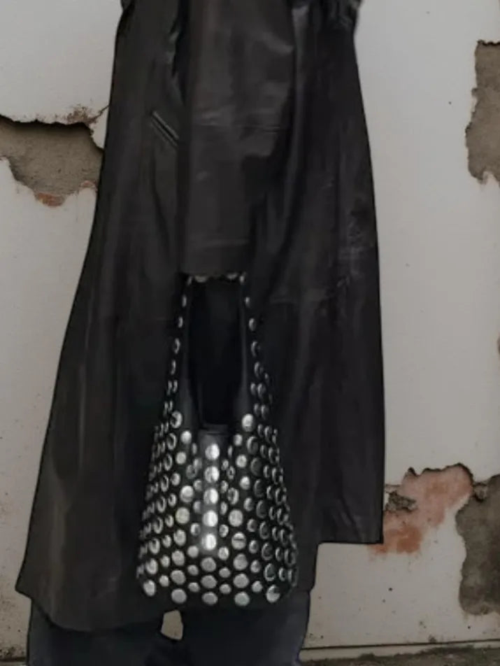 Punk Rivet Bucket Shoulder Bag