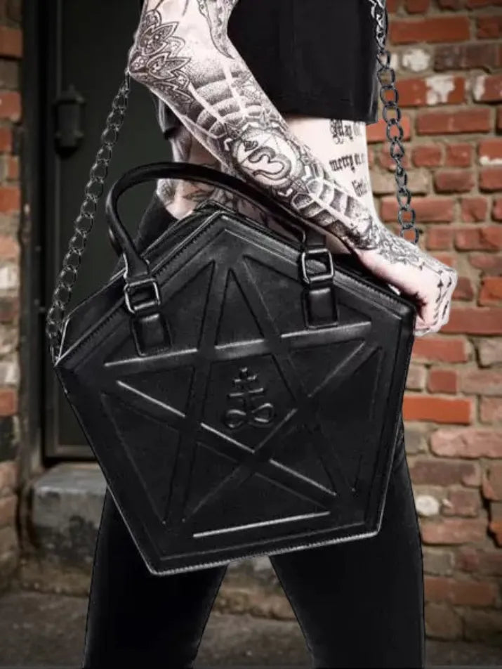 Pentagram Gothic Chain Shoulder Bag