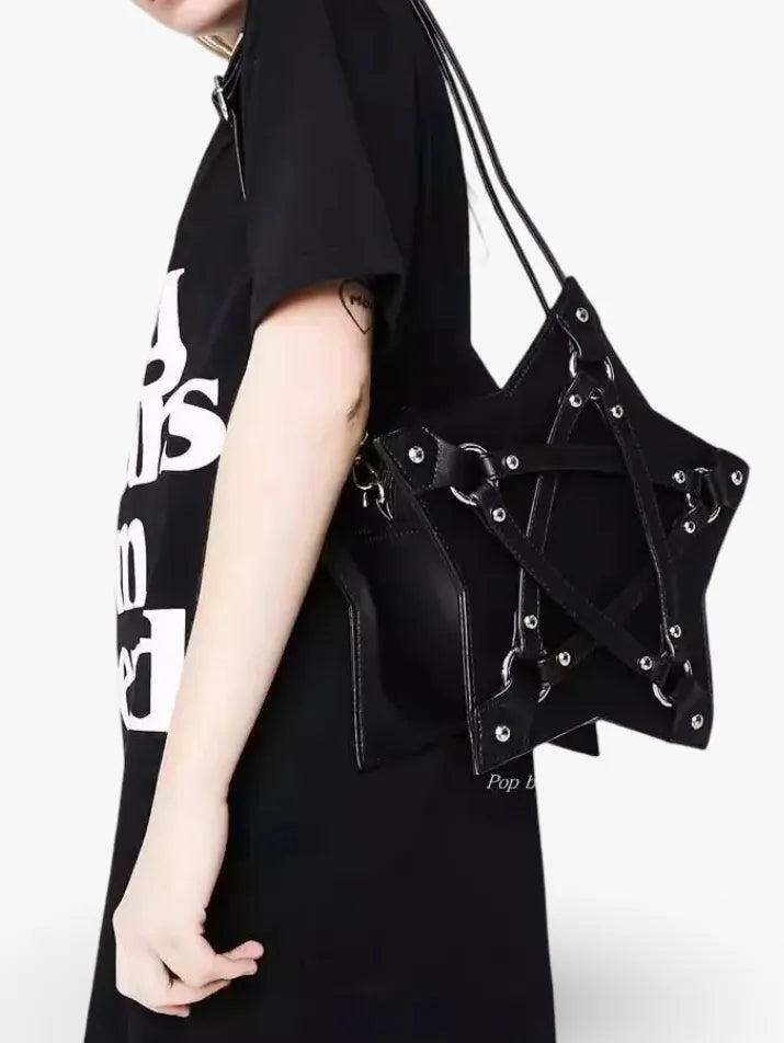 Vintage Studded Punk Crossbody Bag