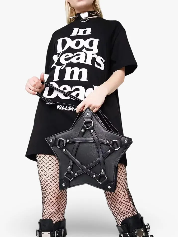 Vintage Studded Punk Crossbody Bag