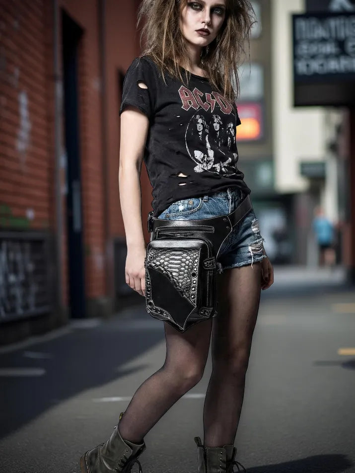 Vintage Punk Drop-Leg Waist Pack