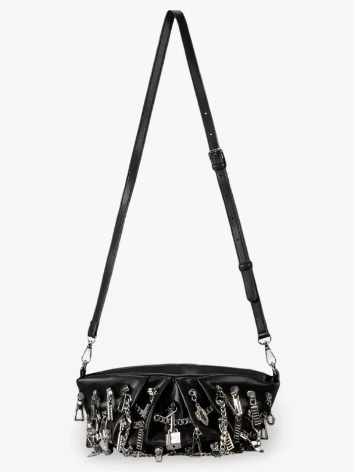 Punk Ruched Dumpling Shoulder Bag