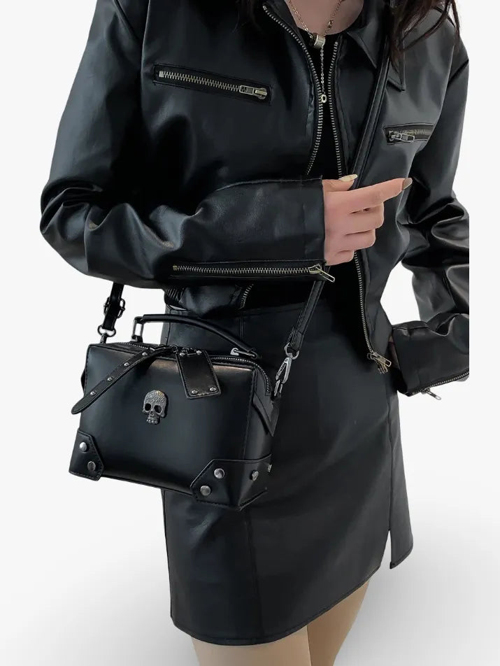 Punk Skull Motorcycle Crossbody Bag