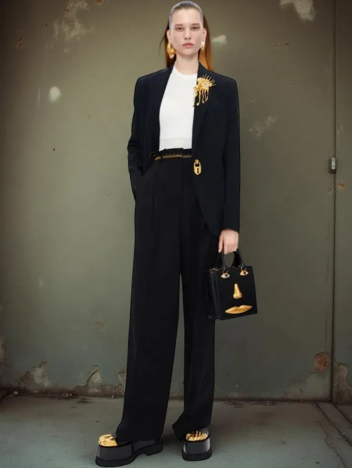 Black Face Jewelry Crossbody Bag