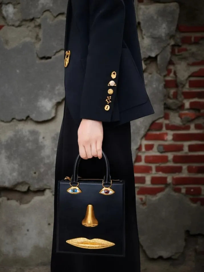 Black Face Jewelry Crossbody Bag