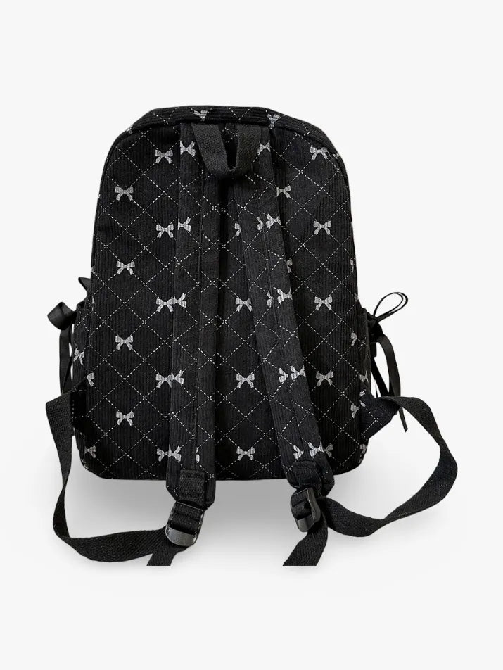 Corduroy Bow College Backpack