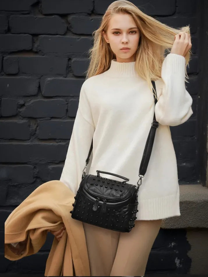 Luxury Sheepskin Leather Shoulder Bag