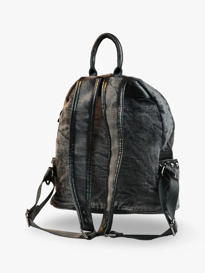Retro Punk Denim Chain Backpack