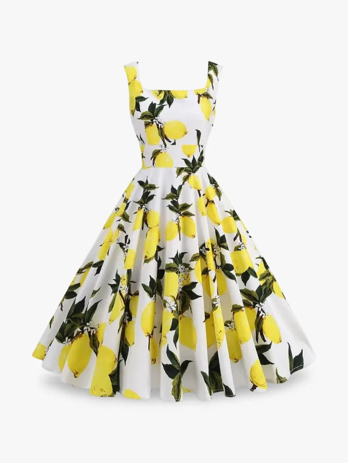 Vintage Lemon Pinup Summer Dress