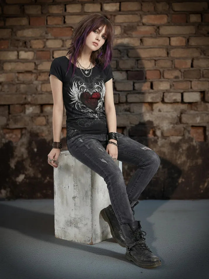 Punk Grunge Crop Tee