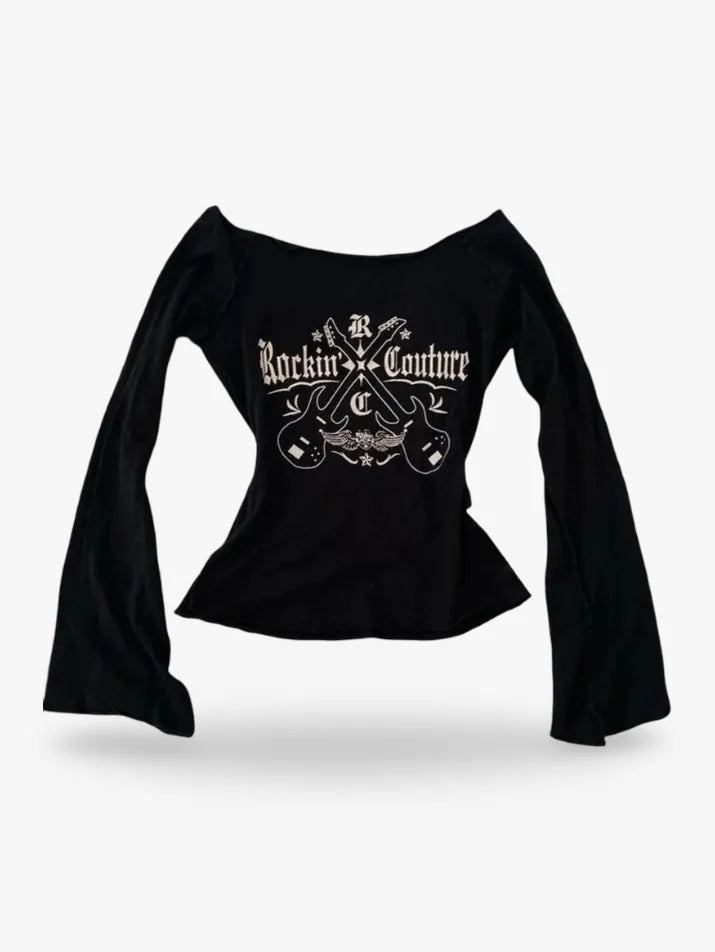 90s Gothic Punk Crop Tee