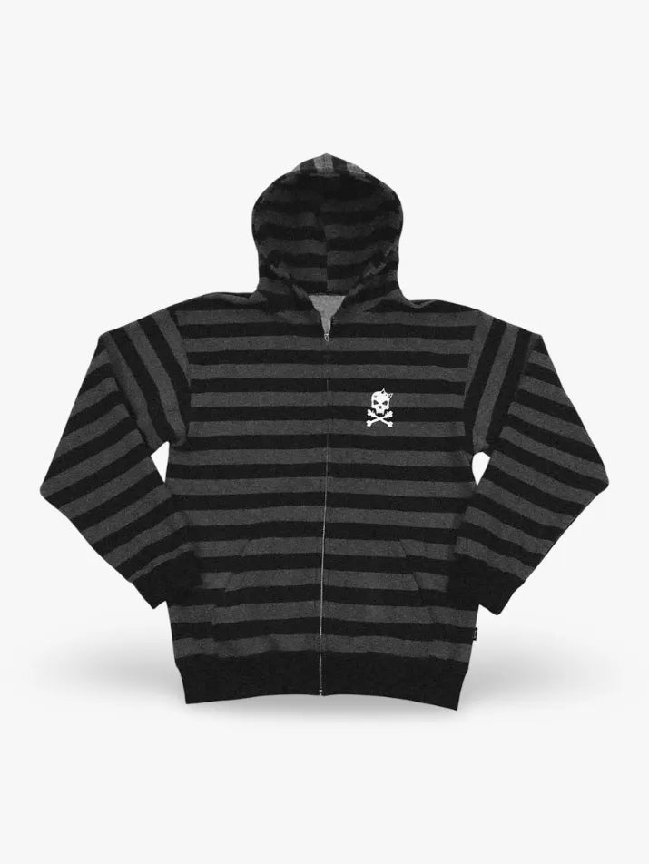 Gothic Emo Skull Zip-Up Hoodie