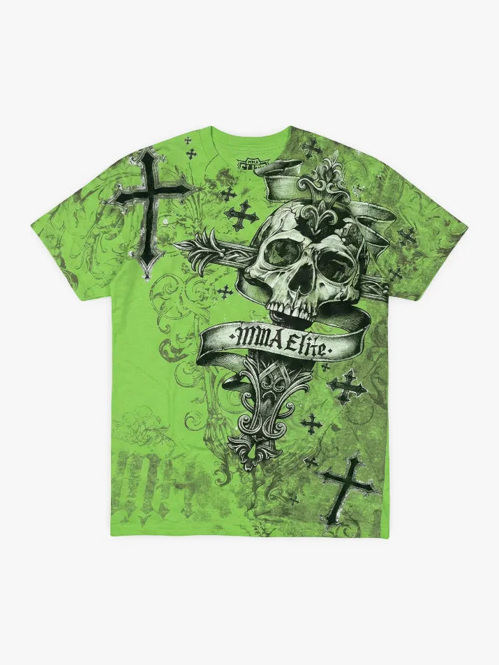 Retro Goth Skull Cross Graphic Tee