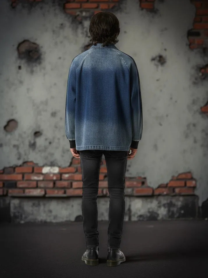 Vintage Washed Denim Sweatshirt Shirt