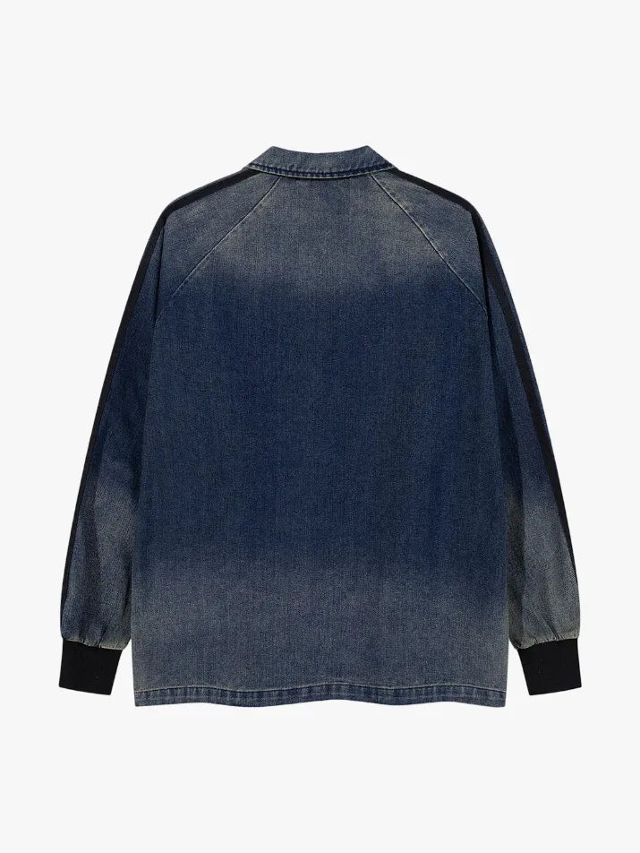 Vintage Washed Denim Sweatshirt Shirt