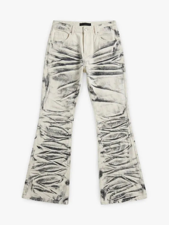 Arctic White Flared Trumpet Jeans