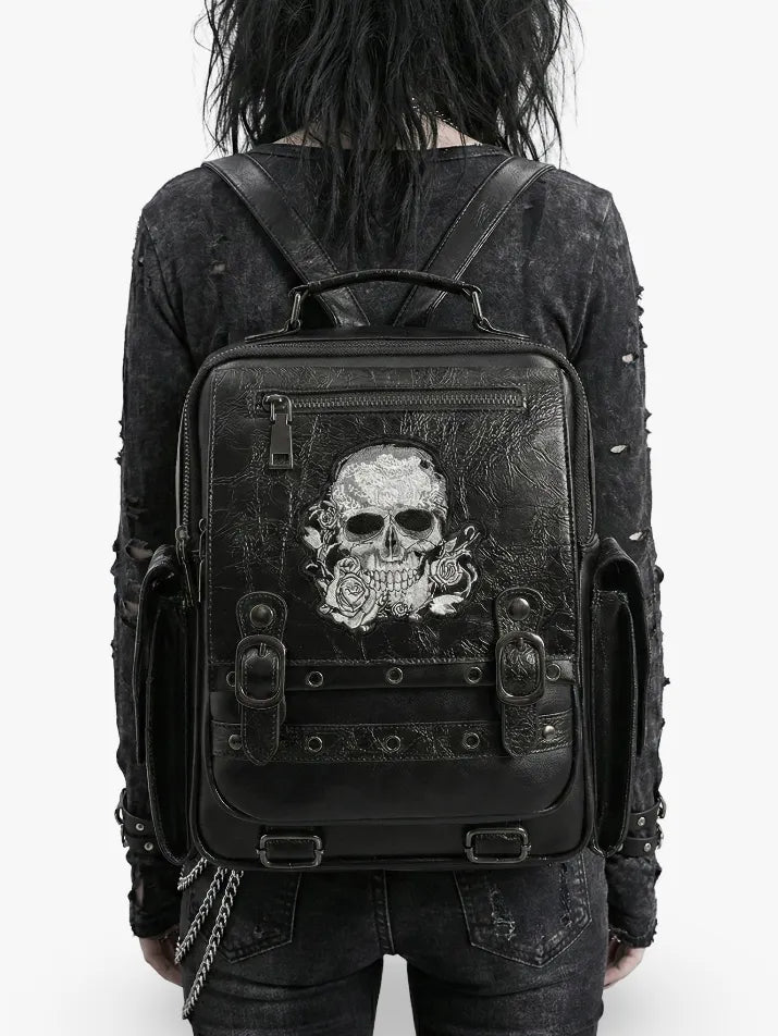 Steampunk Skull Rose Gothic Backpack