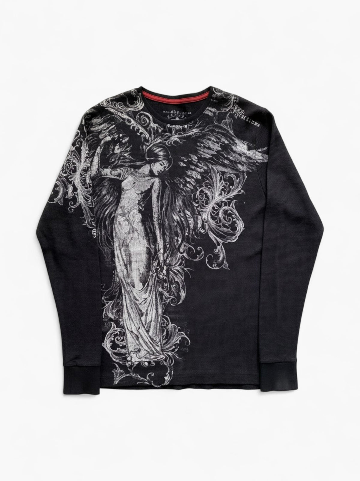 Y2K Gothic Angel Graphic Long Sleeve Tee