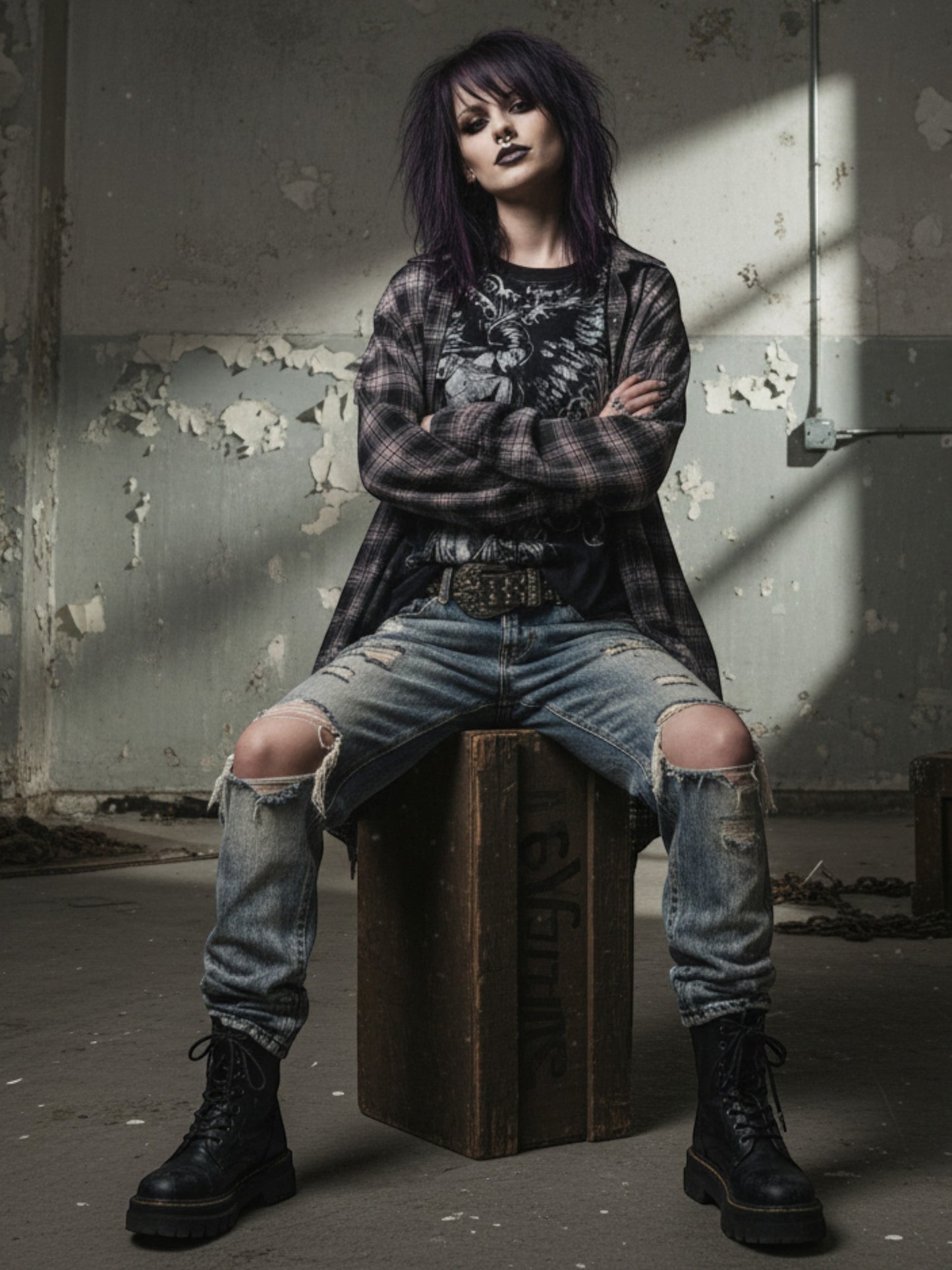 Y2K Gothic Angel Graphic Long Sleeve Tee