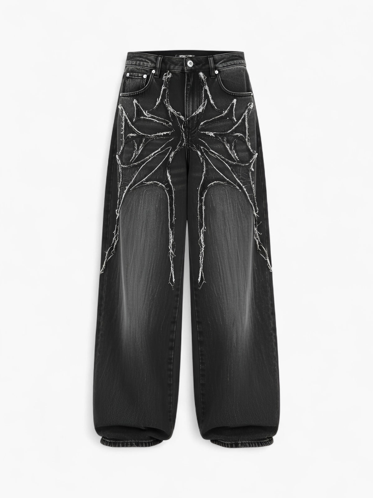 Gothic Phantom Spider Patch Baggy Jeans