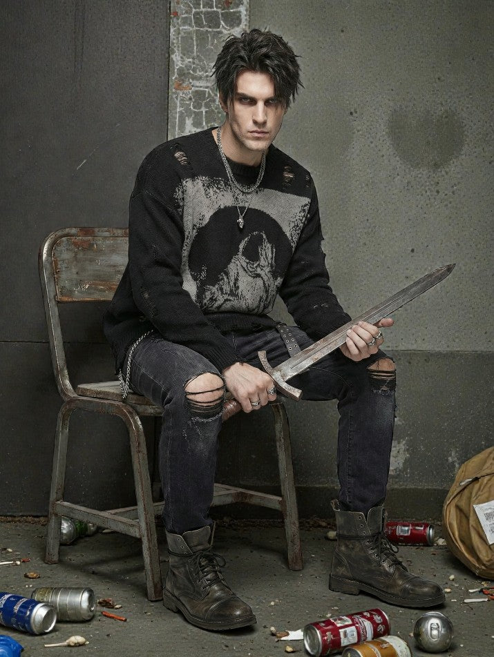 Destroyed Knit Pullover