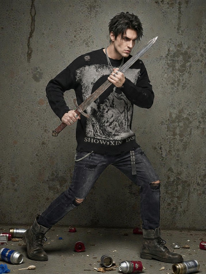 Destroyed Knit Pullover