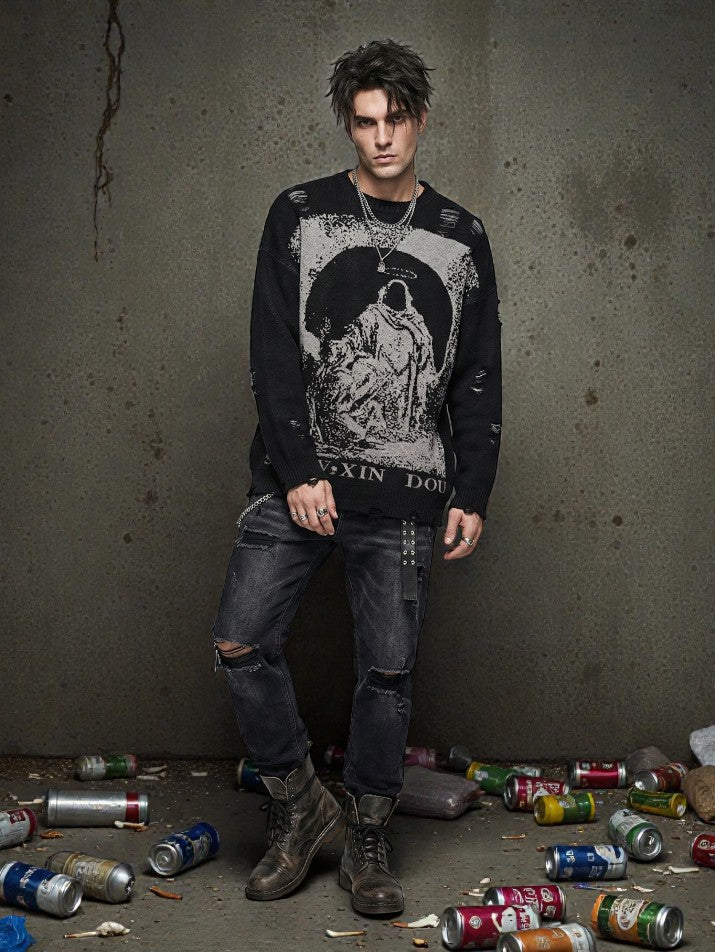 Destroyed Knit Pullover